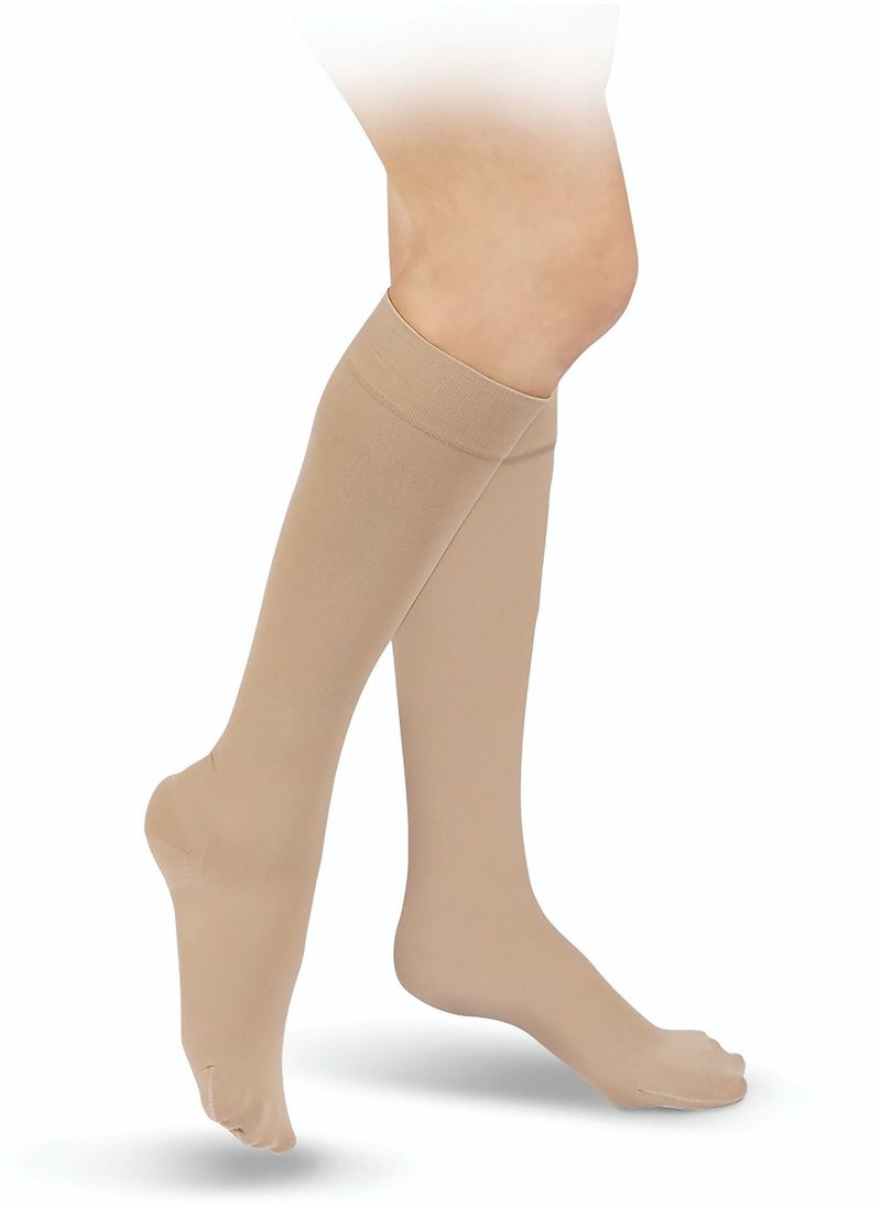 GO SILVER Knee High, Compression Socks, Class 2  (23-32 mmHG) Closed Toe Flesh  - Image 2