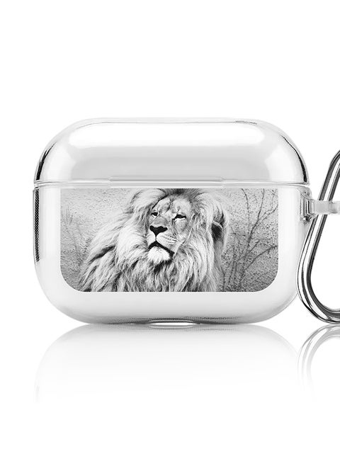 Classic Clear printed Case for Apple AirPods Pro 2nd Generation Thin Transparent Cover [Designed for Apple AirPods Pro 2nd Generation] - Wise Lion