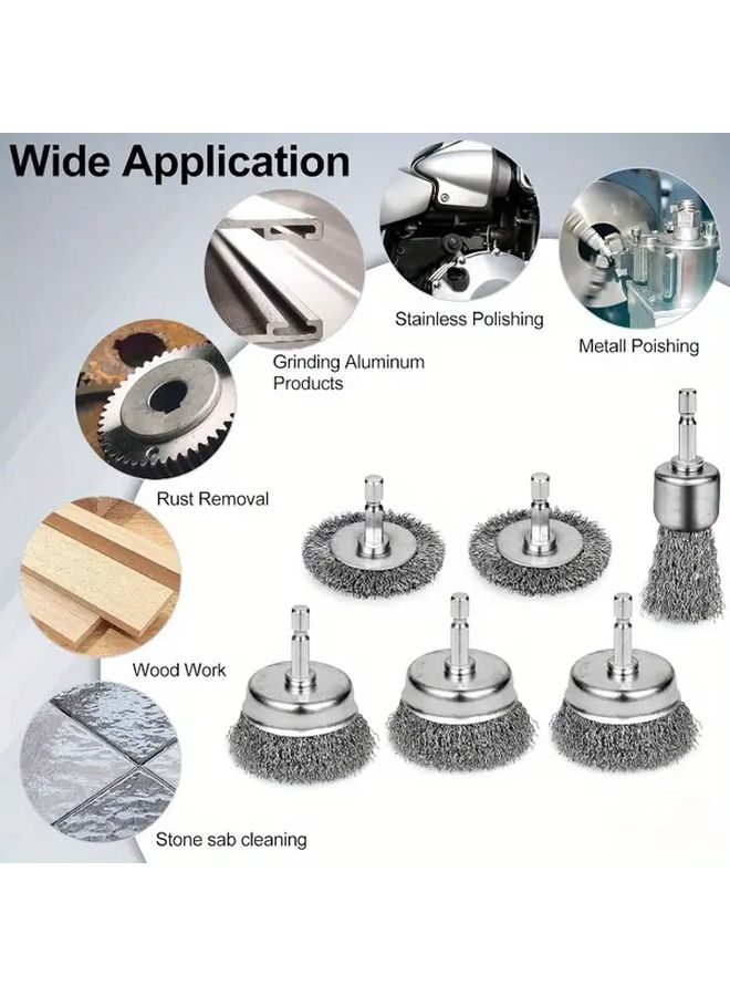 3pcs Heavy Duty Carbon Steel Grinding Polishing Kit Wire Brush Wheel Disc - Image 4