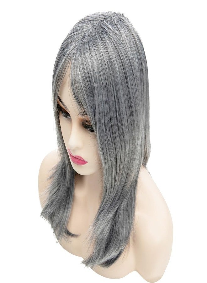 Beweig Grey Wig for Women Long Gray Layered Wig with Bangs Synthetic Replacement Hair for Women - Image 3