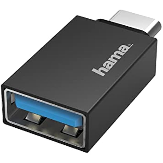Hama محول USB OTG، USB C ذكر - USB A أنثى (محول لتوصيل أجهزة USB C مثل التابلت إلى طابعة، محول USB-C إلى USB مع نقل بيانات فائق السرعة 5 جيجابت في الثانية، USB 3.2 جين 1) - Image 1