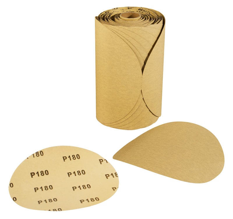 MIDO PROFESSIONAL ABRASIVE Premium 6 Inch PSA Sanding Discs 100 PCS Aluminum Oxide Sandpaper with Sticky Back 180 Grit Self Adhesive Sandpaper Roll for Orbital Sander - Image 1