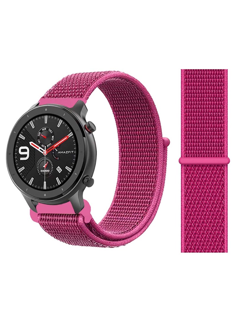 Perfii Nylon Loop Replacement Band 22mm for Amazfit GTR 47mm Dragon Fruit
