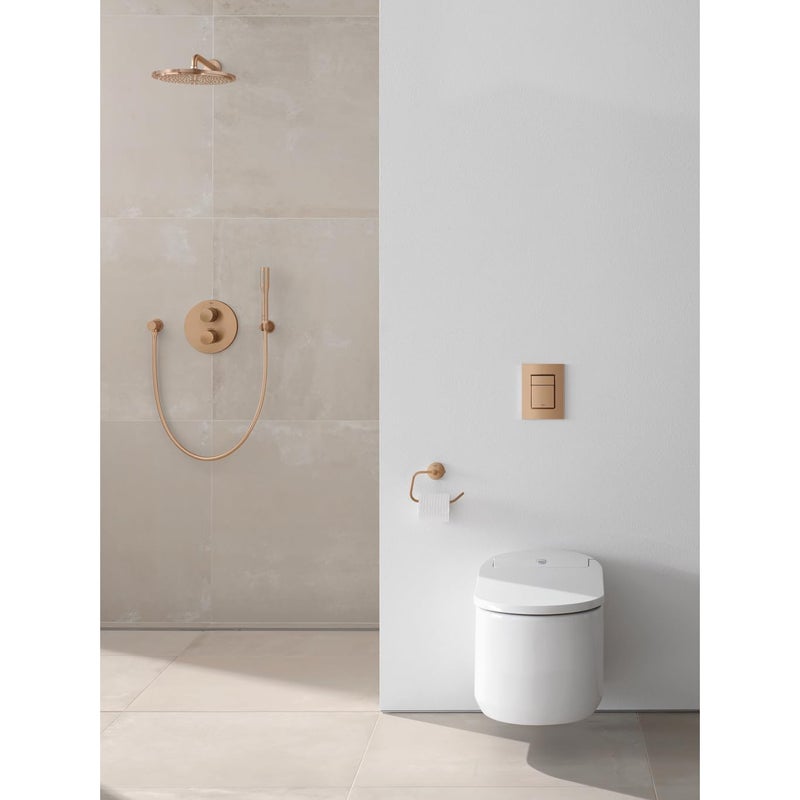Grohe Essentials Pivoting Toilet Paper Holder, Brushed Cool Sunrise - Image 2