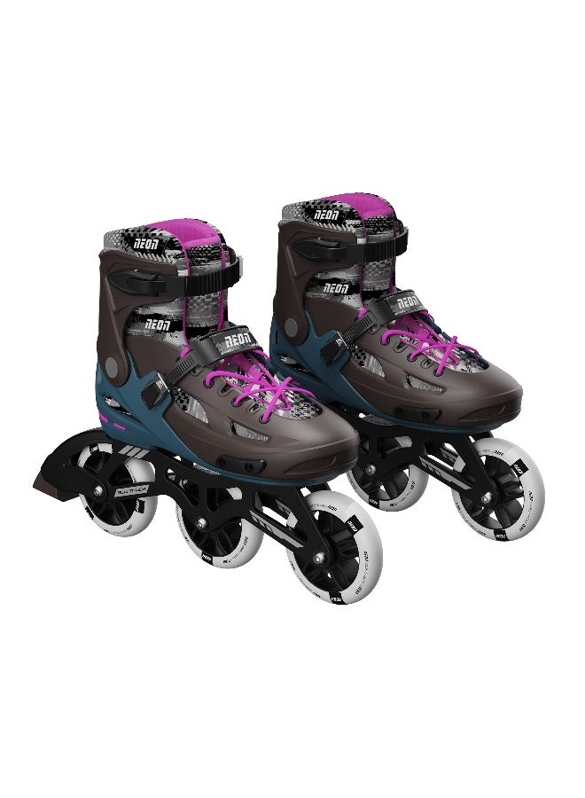 Neon Pro Inline Skates for Kids & Teens – Adjustable Size US 4-7, PU 3x110mm Wheels, Lightweight Aluminum Truck, Heel Brake, AllDay Comfort Inner Liner – Safe, Stylish & Durable – Bronze Pink | NI01P4 - Image 1