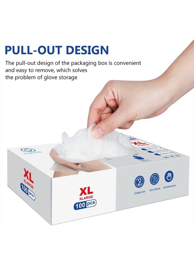 squish Disposable Gloves,Clear Vinyl Gloves Latex Free Powder-Free Glove Cleaning Health Gloves for Kitchen Cooking Cleaning Food Handling, 100PCS/Box, X-Large - Image 2