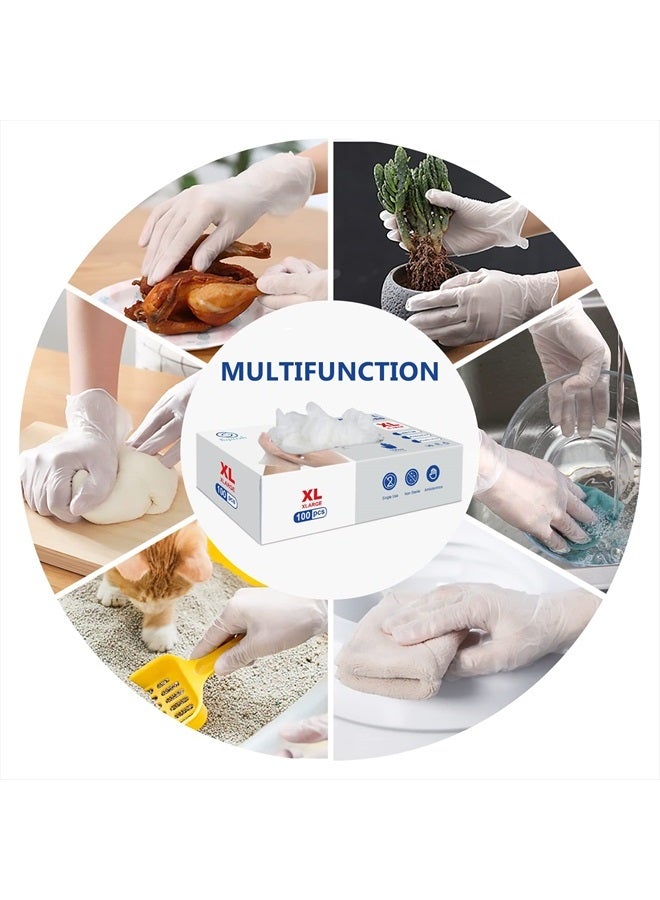 squish Disposable Gloves,Clear Vinyl Gloves Latex Free Powder-Free Glove Cleaning Health Gloves for Kitchen Cooking Cleaning Food Handling, 100PCS/Box, X-Large - Image 5