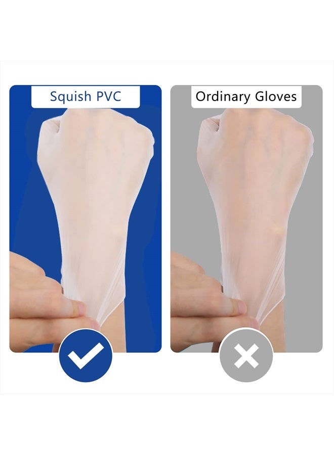 squish Disposable Gloves,Clear Vinyl Gloves Latex Free Powder-Free Glove Cleaning Health Gloves for Kitchen Cooking Cleaning Food Handling, 100PCS/Box, X-Large - Image 3