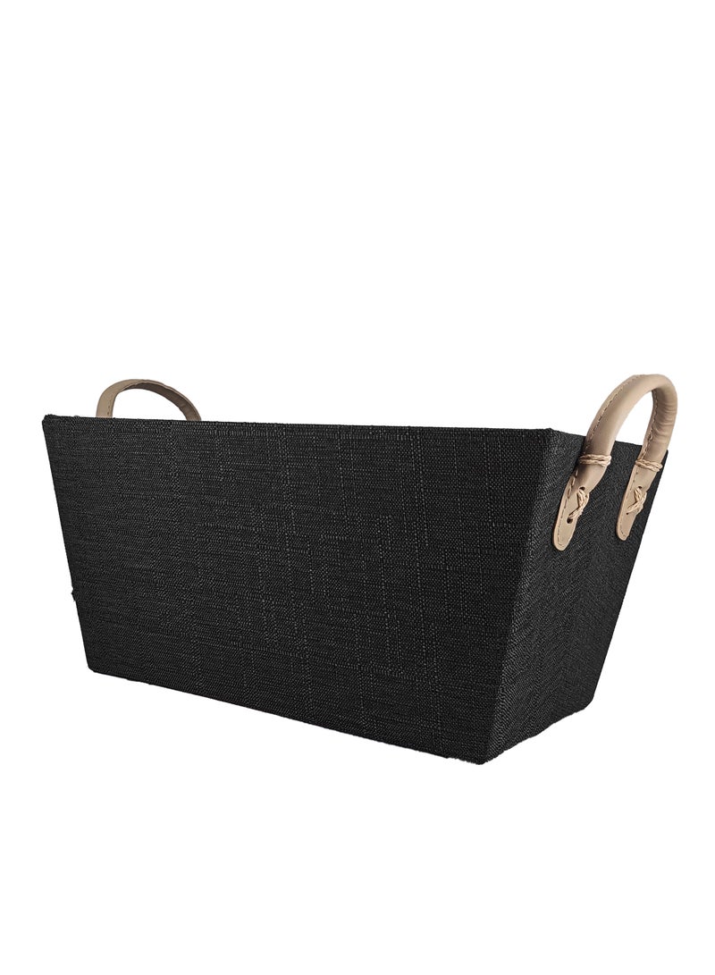 Multiperpose Storage Basket organizer coved with fabric - Black - Image 1