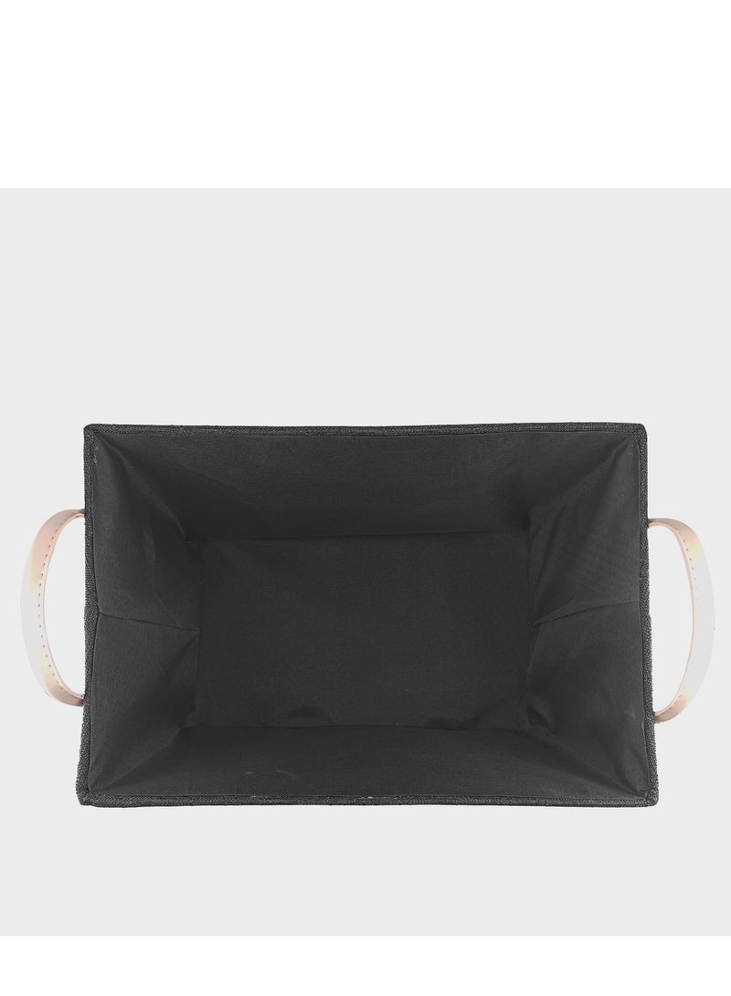 Multiperpose Storage Basket organizer coved with fabric - Black - Image 3