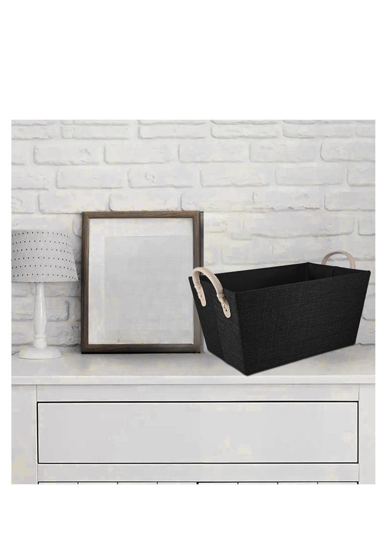 Multiperpose Storage Basket organizer coved with fabric - Black - Image 5