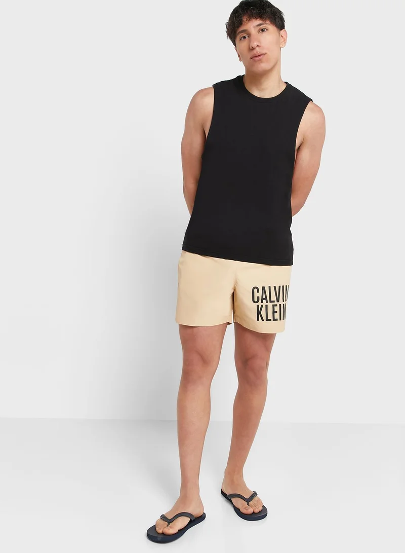 CALVIN KLEIN Logo Printed Drawstring Swim Shorts