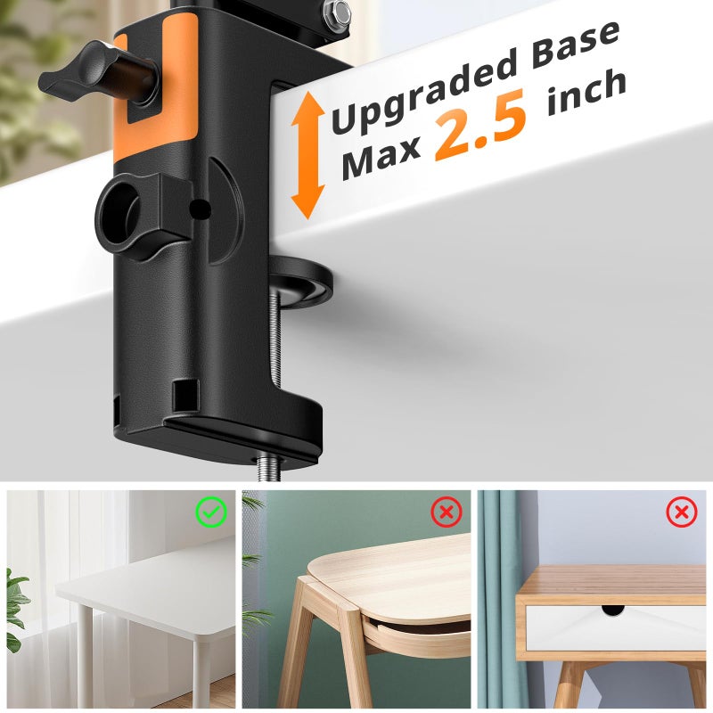 UBeesize 10" Ring Light with Overhead Phone Mount, LED Selfie Light with Stand and Phone Holder, Desk Light for iPhone, Desk Tripod for Video Recording, YouTube, TikTok, Live Stream, Cooking, Vlog - Image 5