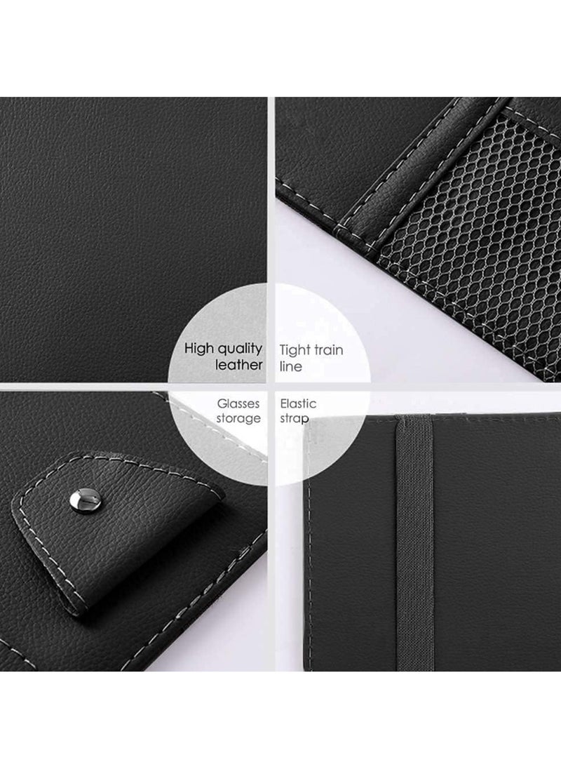 Generic Car Sun Visor Organizer with Multi-Pocket Zipper | Truck Car Sunglasses Holder & Storage Pockets for Cards, Documents | Glasses Holder for Car Interior | Universal Car Accessories for Men & Women  - Image 2