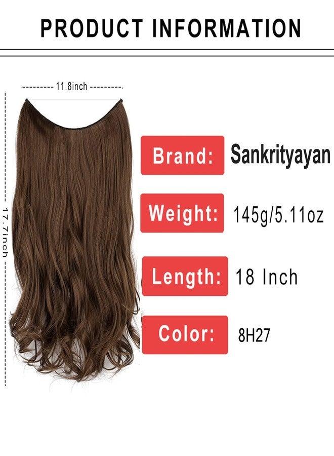 Sankrityayan Hair Extensions 18 Inch Long Curly Brown Thick 5 BB Clip With Hair Extension Double Weft Hairpieces For Women (8427) - Image 2