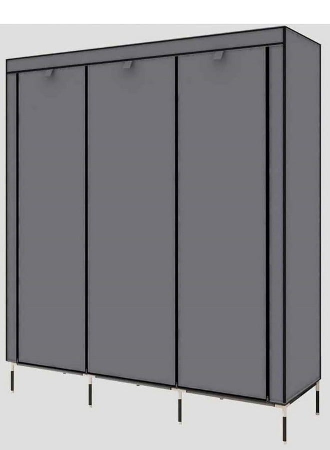 شي ون منظم خزانة ملابس محمولة من قماش الكانفس رصاصي - Image 3