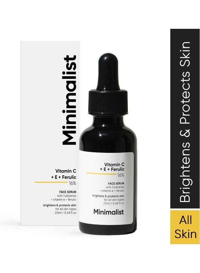 MINIMALIST 16% Vitamin C Face Serum (Advanced) With Vit E, & Ferulic Acid For Glowing Skin | Advanced Brightening & Protection - Image 1