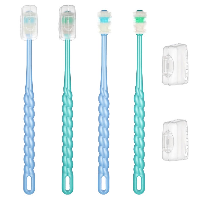 EupHHonycs 4 Pcs 360-Degree Small Dog and Cat Soft Toothbrush Pet Toothbrush for Puppy, Small Dog and Cat - Image 1