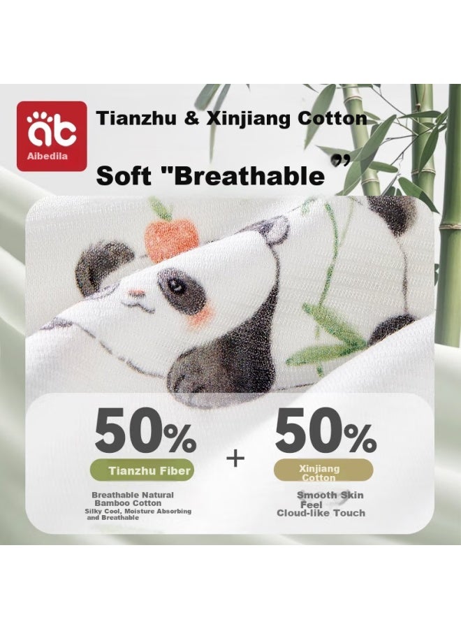 AIBEDILA Aibei Dila Children's Summer Thin Bamboo Cotton Pajamas Boys And Girls Baby Home Clothes New Kids Pajamas Air Conditioning Clothes - Image 1