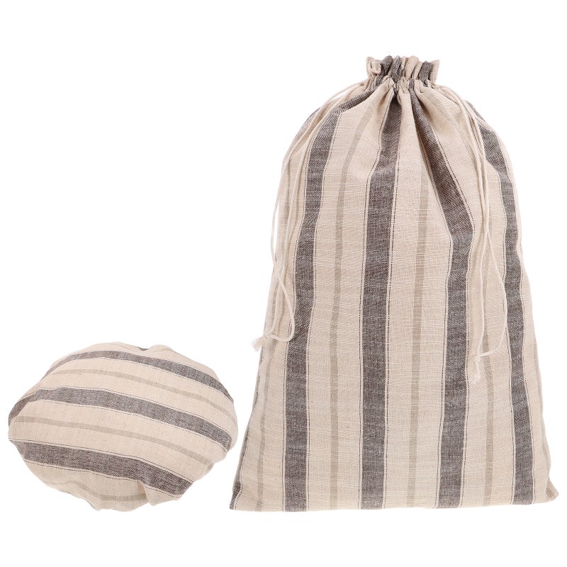 1 Set Linen Bread and Bowl Covers with Liner Reusable Drawstring Storage Container for Homemade Bread and Sourdough - Image 1