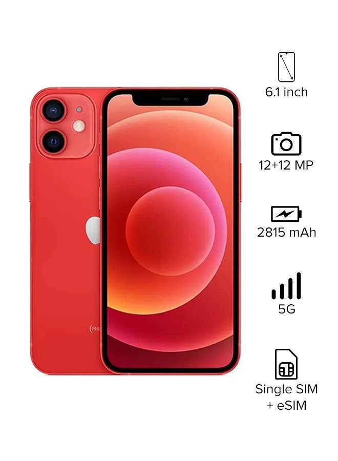 ابل  آيفون 12 مع تطبيق فيس تايم سعة 64 جيجابايت (برودكت) أحمر يدعم تقنية 5G - مواصفات عالمية - Image 1