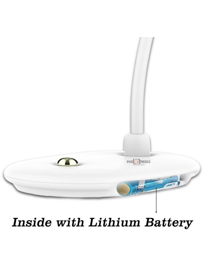 Pick Ur Needs White Desk Lamp Rechargeable For Study Lamp/Table Lamp Led Eye-Caring With Usb Charging Cable Touch Control Flexible Head - Image 3
