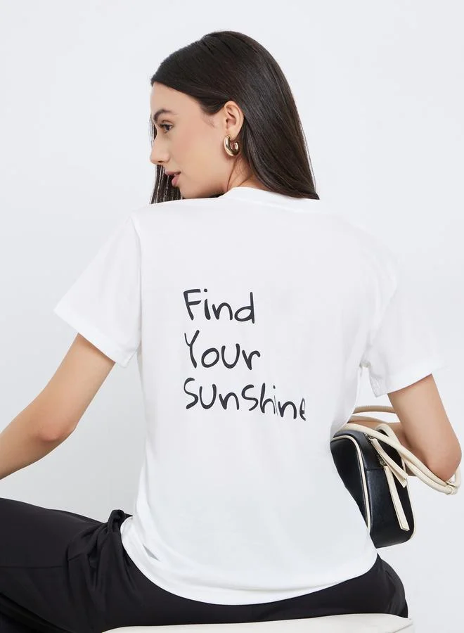 Take Two Take Two Find Your Sunshine Slogan Print Oversize T-Shirt