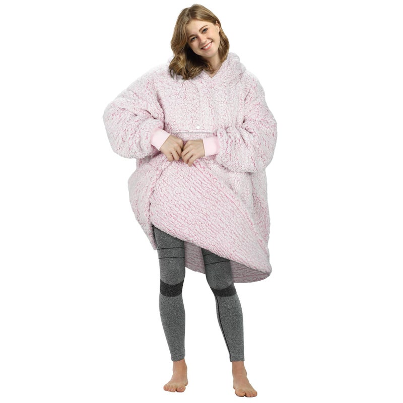Catalonia Catalonia Oversized Wearable Blanket Hoodie Sweatshirt  Comfortable Fluffy Sherpa Lounging Pullover for Adults Men Women Wife Girlfriend  Gift for Her  - Image 3