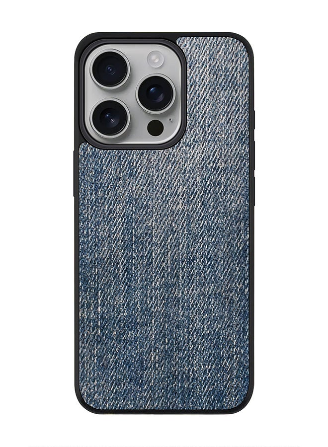 Stylizedd For iPhone 16 Pro Case [Compatible with MagSafe] Slim Magnetic cover Phone Case iPhone 16 Pro -Dark Denim Print - Image 1