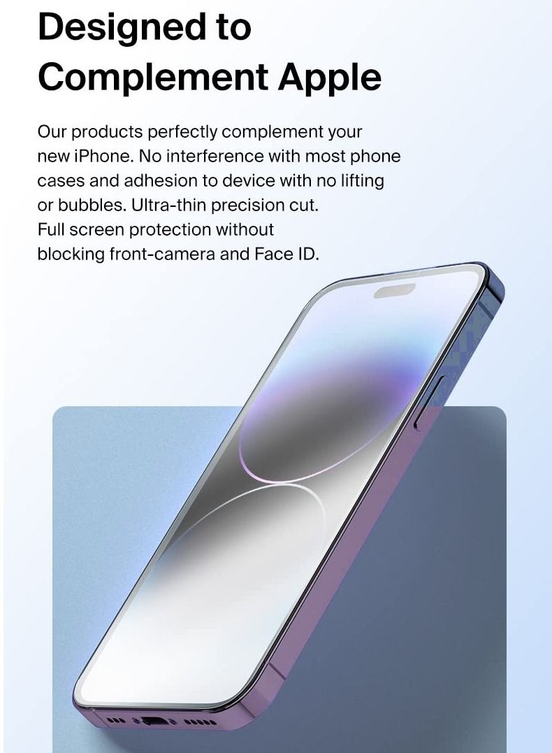 BORTONY 14 Pro Tempered Glass Screen Protector Easy Installation Bubble Free HD Clear Compatible with Apple iPhone 14 Pro 6.1 Inch Pack of 2 - Image 5
