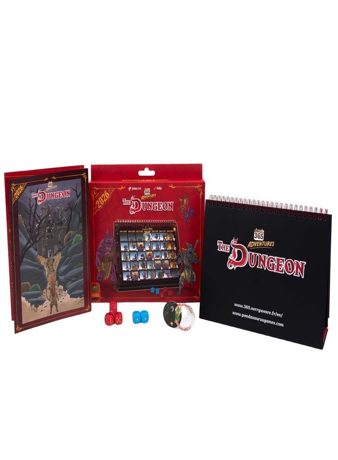 Pandasaurus Games 365 Adventures: The Dungeon (2026) Calendar - Year-Long Solo Quest Board Game, Strategic Dice Rolling & Exploration for Kids & Adults, Ages 14+, 1+ Players, 15 Minute Playtime - Image 2