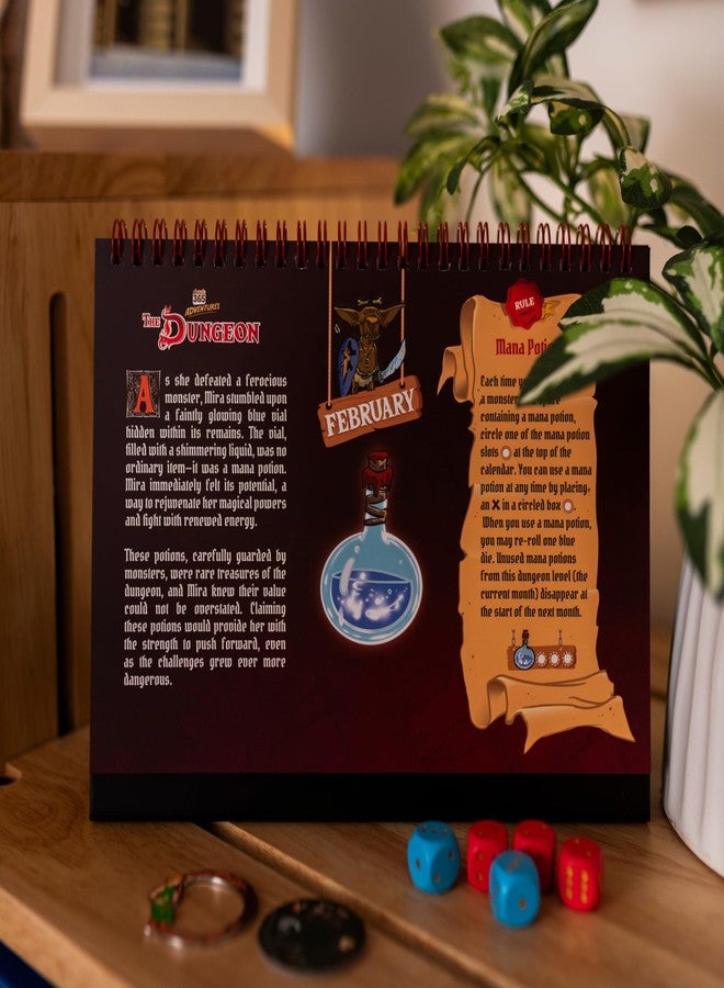 Pandasaurus Games 365 Adventures: The Dungeon (2026) Calendar - Year-Long Solo Quest Board Game, Strategic Dice Rolling & Exploration for Kids & Adults, Ages 14+, 1+ Players, 15 Minute Playtime - Image 4