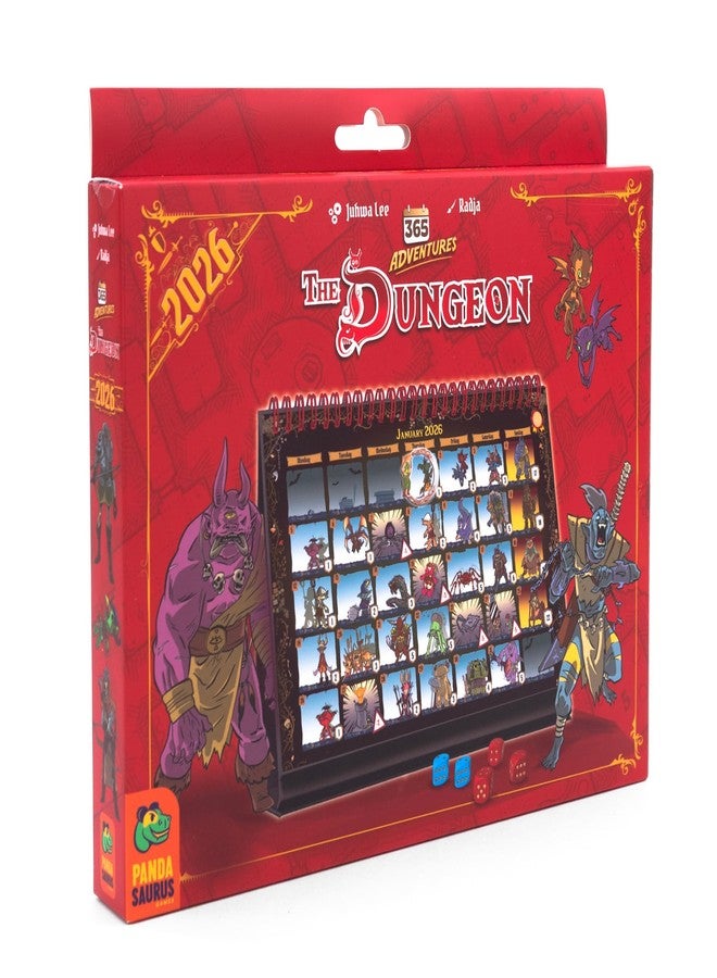 Pandasaurus Games 365 Adventures: The Dungeon (2026) Calendar - Year-Long Solo Quest Board Game, Strategic Dice Rolling & Exploration for Kids & Adults, Ages 14+, 1+ Players, 15 Minute Playtime - Image 1