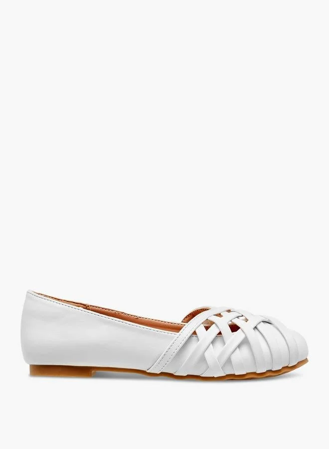 Criss-Cross Slip-On Ballerina Shoes