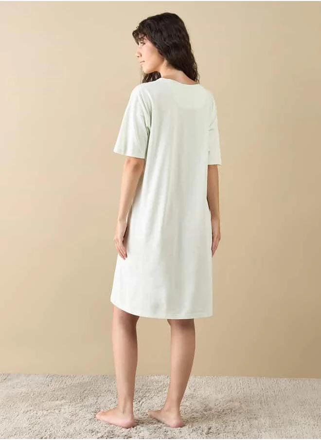 FAV Hello Kitty Print Sleepshirt with Short Sleeves