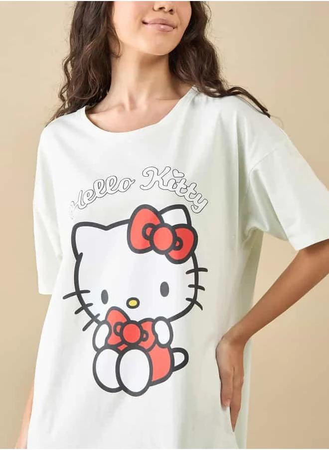 FAV Hello Kitty Print Sleepshirt with Short Sleeves