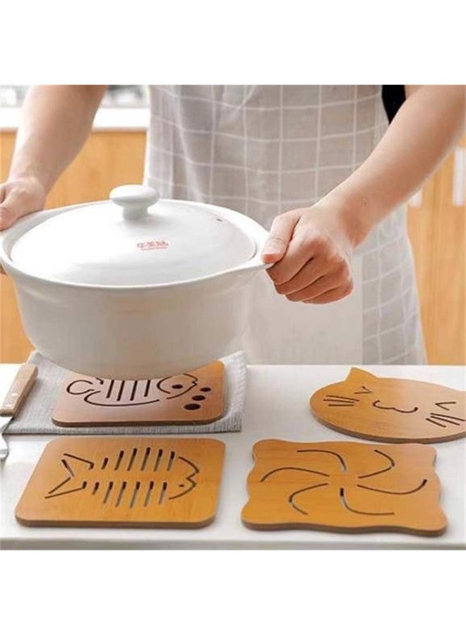 Wooden Insulation Mat Dining Table Mat Insulated Non-slip Casserole Anti-scalding Mat Plate Mat Cup Bowl Mat Multi-functional Dining Table Mat-Color:Large Hot Wheel - Image 5