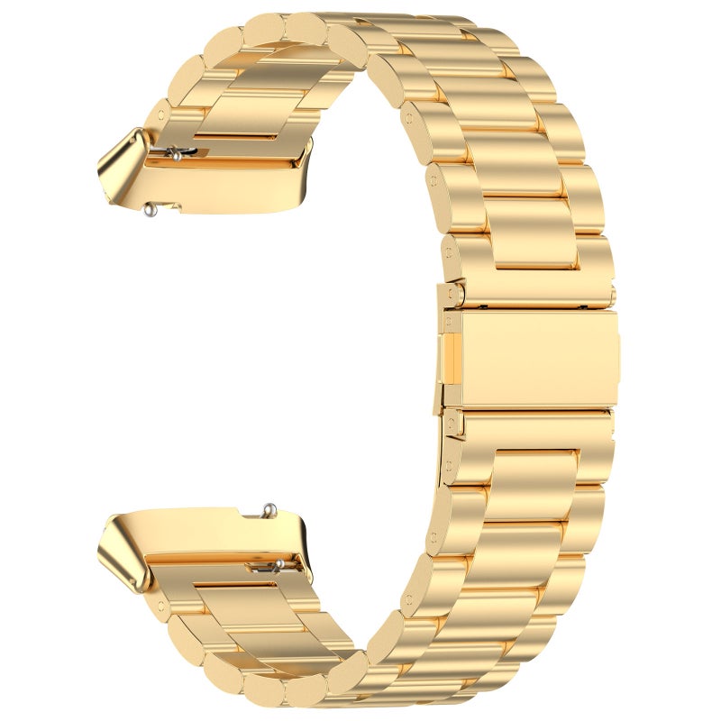 erorex For Redmi Watch 3 Lite / Watch 3 Active Three-Bead Metal Stainless Steel Watch Band(Gold) - Image 3