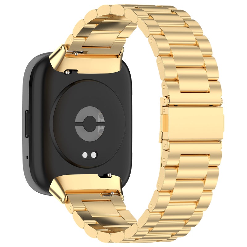 erorex For Redmi Watch 3 Lite / Watch 3 Active Three-Bead Metal Stainless Steel Watch Band(Gold) - Image 2