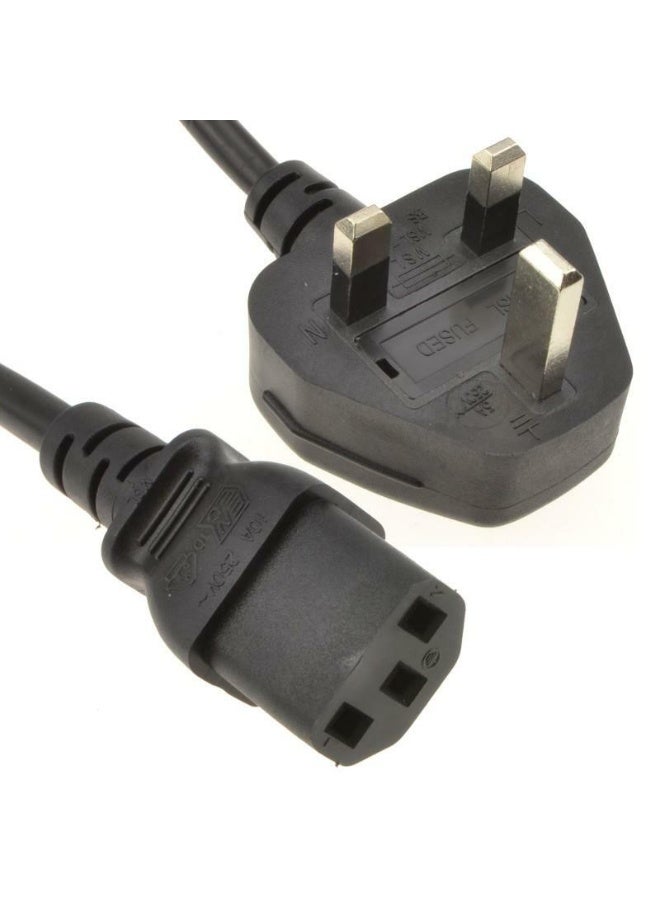 طابعة كمبيوتر وشاشة LCD وتلفزيون قابس طاقة ثلاثي السنون من المملكة المتحدة كابل طاقة عالي الجودة مع فتيل حماية بطول 1.5 متر - Image 4