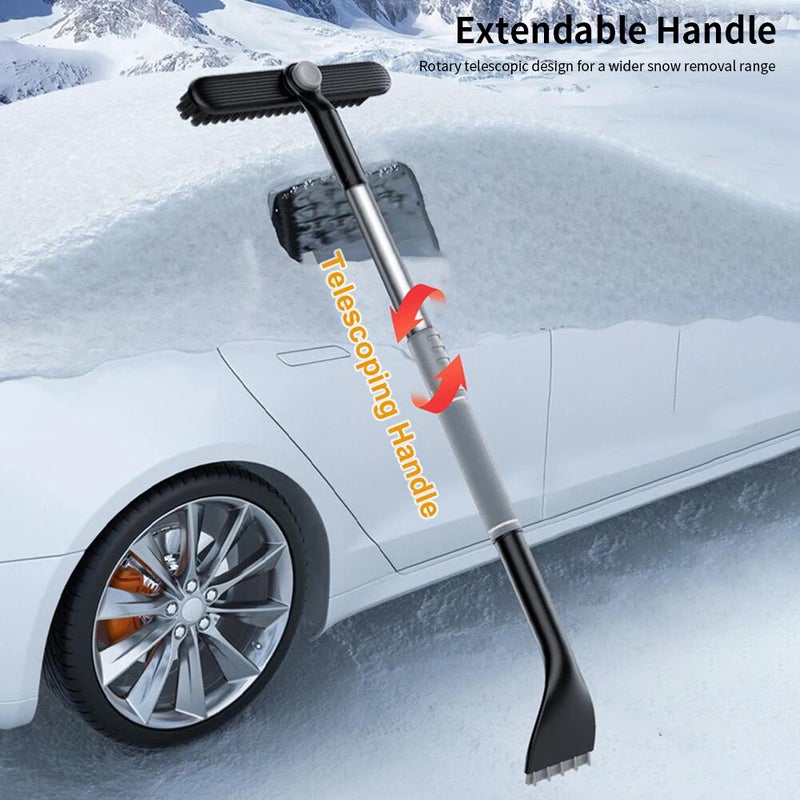 Snow Brush and Ice Scraper for Car Windshield Extendable Detachable Ice Scraper and Brush with Ergonomic Foam Grip for Cars, Trucks, SUVs, Gray and Black - Image 5