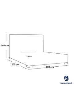 Homzmart Velvet, Swedish Wood and MDF Super King Bed 200x200x140 cm - Brown  - Image 2