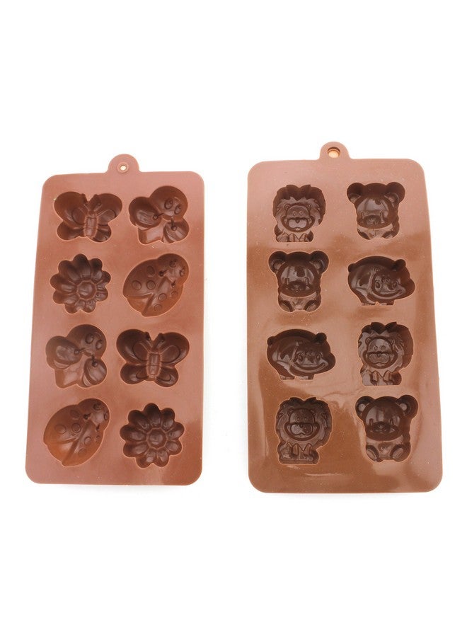 FIVOENDAR Non-stick Candy Jelly Molds, Chocolate Molds, Soap Molds, Silicone Baking Molds - Forest Cute Theme Happy Bear, Lion, Hippo - More Fun, Toy Kids Set, Set of 2 (Animal) - Image 2