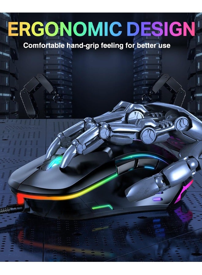onikuma Gaming Mouse, Wired PC Entry Level Mice with RGB Backlit and Adjustable DPI, Ergonomic Office Laptop Mouse, Computer Gamer Mouse with 7 Responsive Buttons for Windows/Mac/Linux/Chrome - Image 4