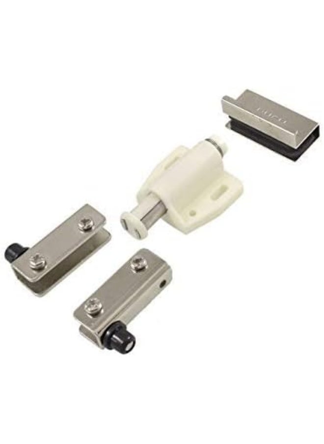NJM Push Magnet Catcher Set with Fittings For Glass Cabinet  - Image 1