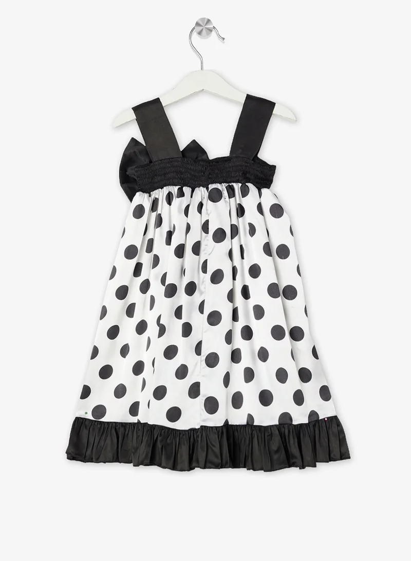 ليتل جولدن ابل فستان بنقاط بولكا وربطة عنق