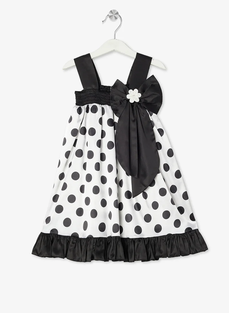 ليتل جولدن ابل فستان بنقاط بولكا وربطة عنق