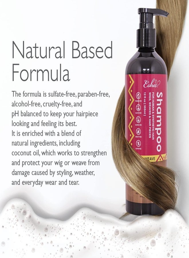 Esha Wig & Weave Revitalizing Shampoo - Human Hair & Synthetic Wigs, Weaves, Extensions & Braids I Coconut Oil Infused, Sulfate-Free I Restores Moisture & Shine, 12 fl oz - Image 4