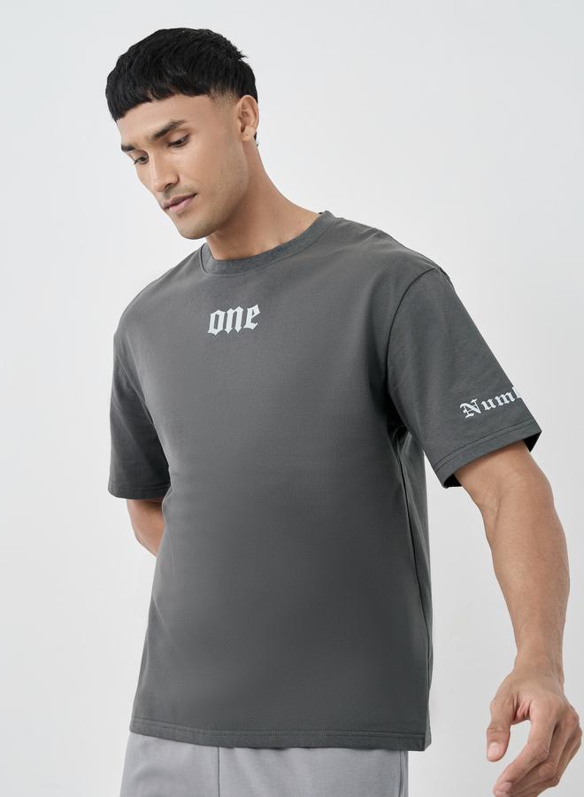 Styli Placement Print Crew Neck Oversized T-Shirt - Image 3