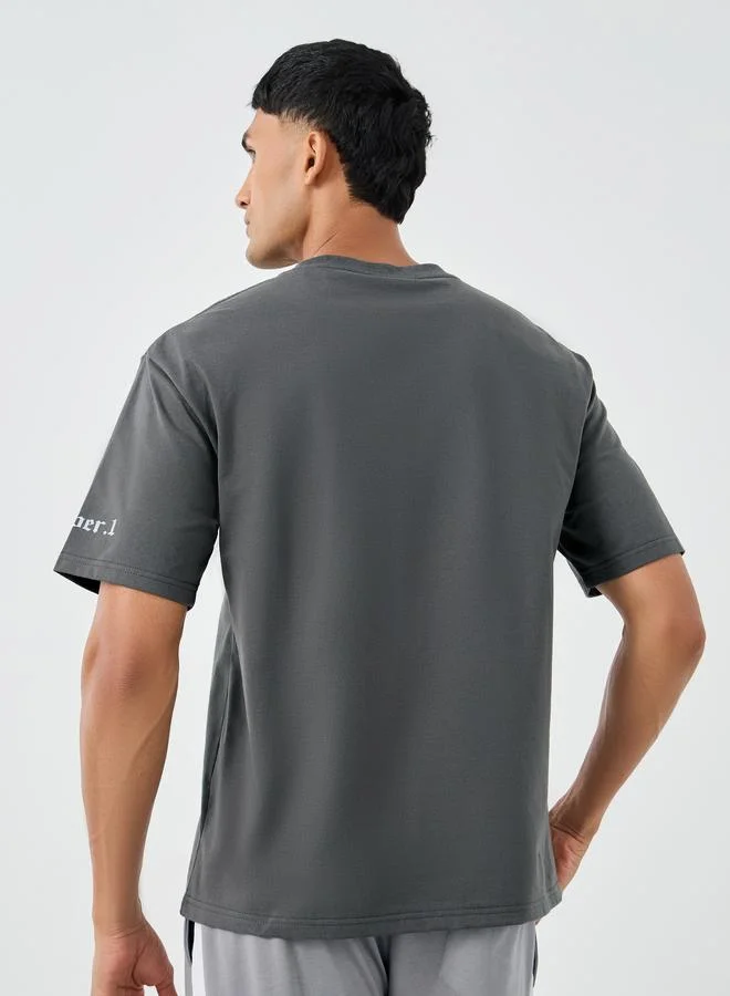 Styli Styli Placement Print Crew Neck Oversized T-Shirt